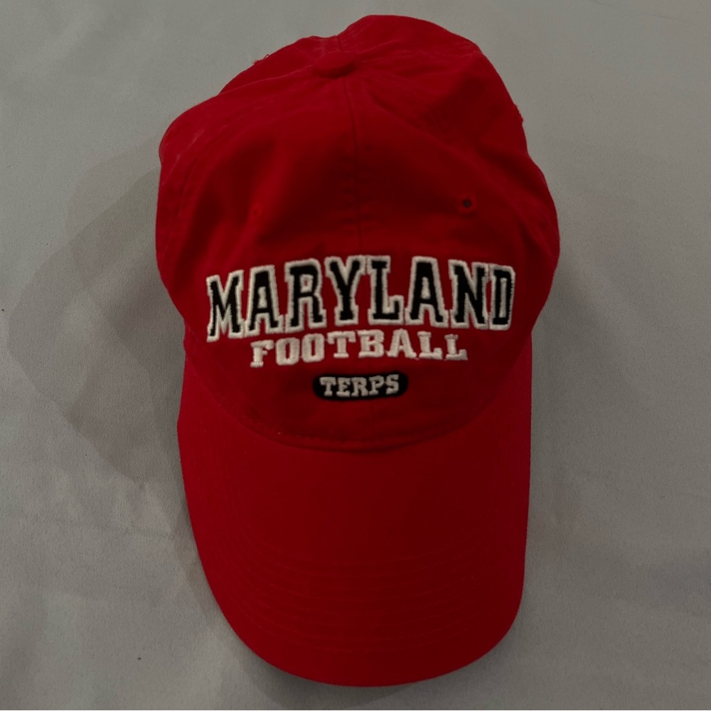 Maryland Terrapins football adjustable red dad hat | OS